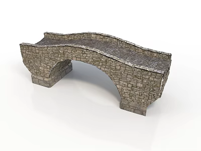Stone Arch Shaped Garden Bench With Brick Pattern Design 3d model