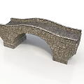Stone Arch Shaped Garden Bench With Brick Pattern Design 3d model
