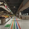 Modern Supermarket Fresh Produce Section With Organized Fruit And Vegetable Displays