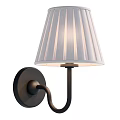 Modern Wall Lamp With Striped Fabric Shade And Black Metal Base