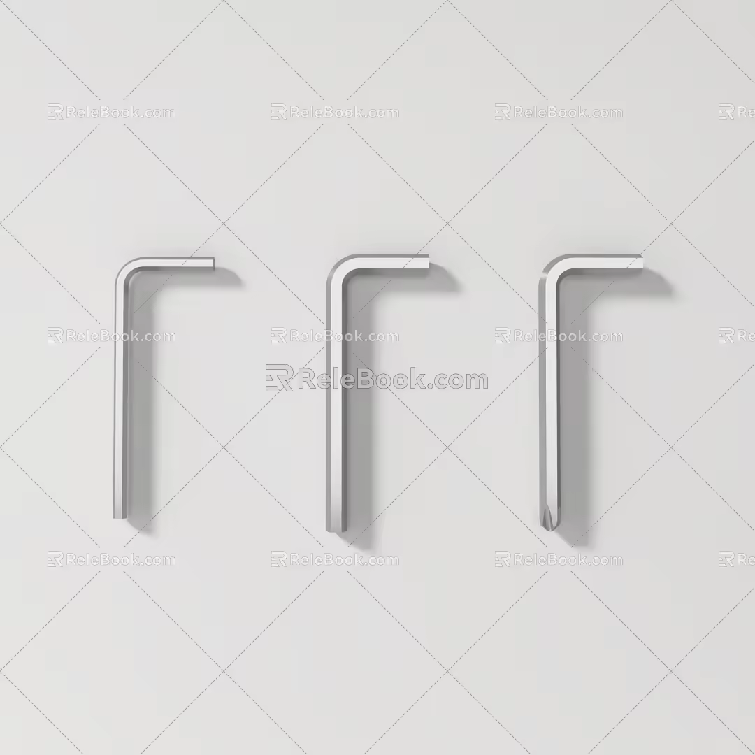 L-shaped wrench inner hexagonal wrench screwdriver screwdriver hardware tool 3d model