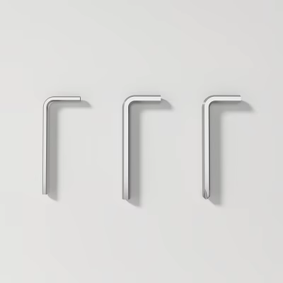 Hardware Tools Three Pieces L Shaped Chrome Plated Metal Hand Wrenches Set 3d model Hardware Tools Three Pieces L Shaped Chrome Plated Metal Hand Wrenches Set 3d model