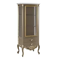 Elegant Modern Entryway Cabinet Sideboard With Glass Doors Gold Accents And Carved Legs
