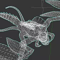 Fantasy Dragon Creature With Stone Like Body Blue Glowing Wings And Sharp Teeth