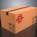 Cardboard Box With Top Secret Confidential Stamp And Shipping Handling Symbols