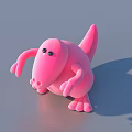 Cartoon Style Cute Pink Dinosaur Doll With Big Eyes And Outstretched Arms