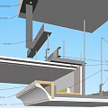 Modern ceiling reverse support ceiling decoration process node 3d model