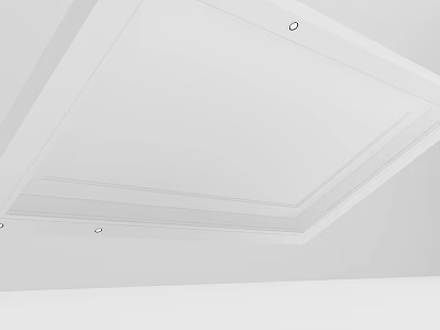 Modern Minimalist White Ceiling Design With Smooth Surface For Interior Space 3d model