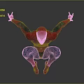 Spider-Man Dynamic Crouching Stance With Red And Blue Suit And Outstretched Arms