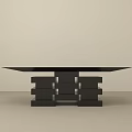 Modern Black Console Table With Stacked Base And Sleek Surface Design 3d model
