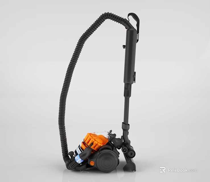 Orange And Black Portable Vacuum Cleaner With Flexible Hose For Home Cleaning 3d model 