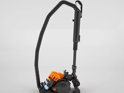 Orange And Black Portable Vacuum Cleaner With Flexible Hose For Home Cleaning 3d model