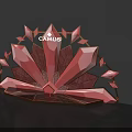 CAMUS Photo Check in Spot Featuring Red Geometric Crystal Decorative Structure 3d model
