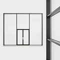 Modern Glass Double Casement Door With Black Frame In Bright Interior