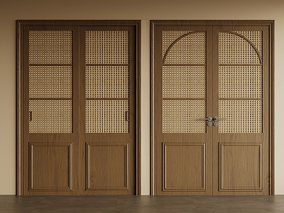 Quiet wind double door 3d model