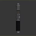 Futuristic Sci Fi Weapon With Detailed Metal Sections Decorative Patterns And Long Cylindrical Grip 3d model