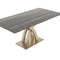 Elegant Modern Dining Table With Marble Top And Cross Metal Legs Design
