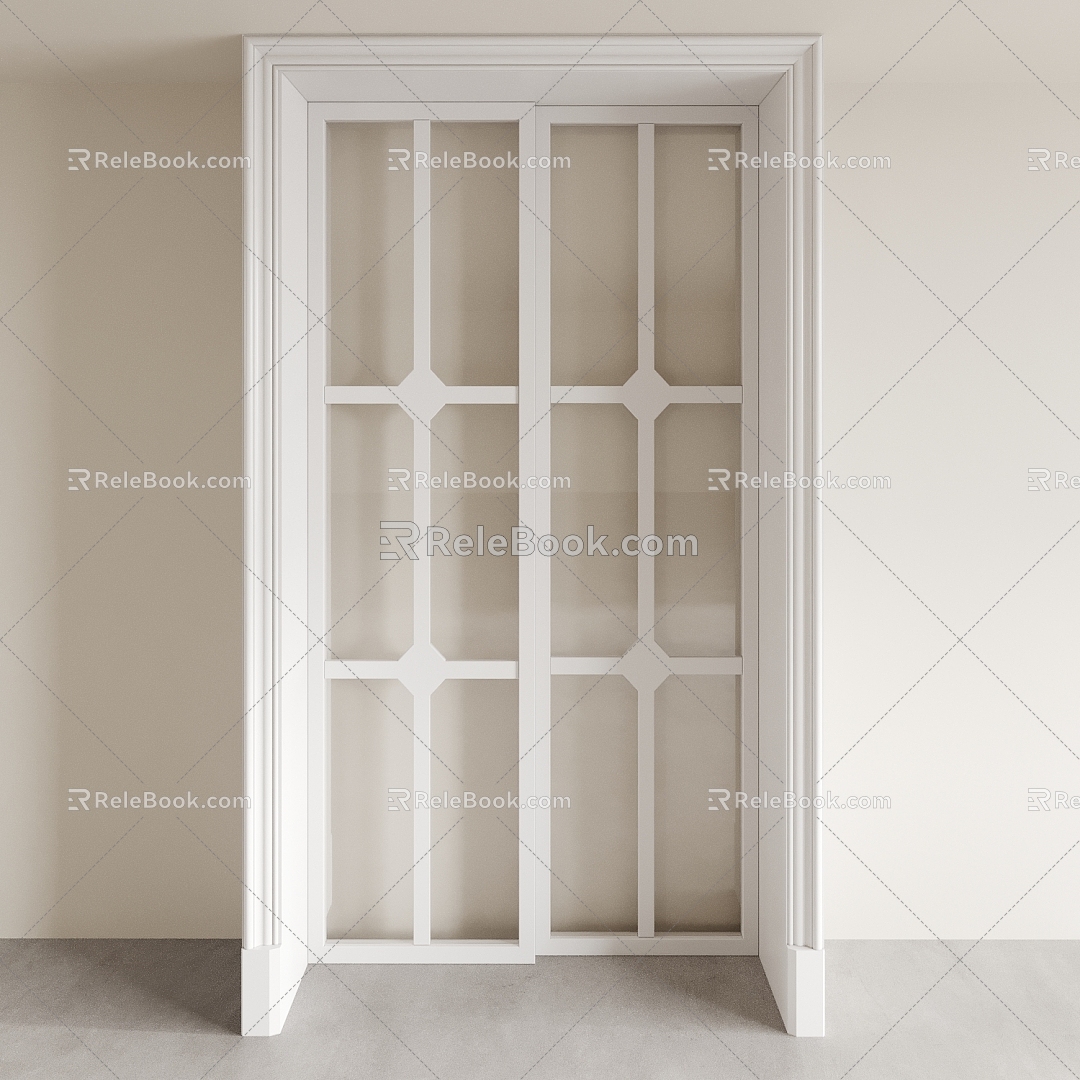 sliding door kitchen door balcony door glass door 3d model