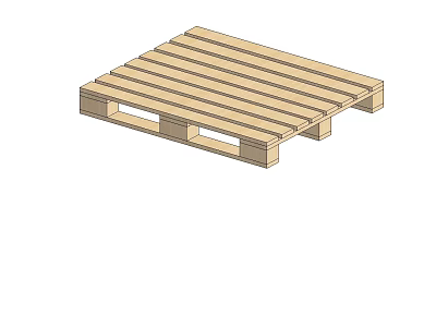 Industrial Wooden Pallet with Sturdy Slats and Support Structure for Logistics Use 3d model