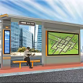 Bus stop bus stop bus stop bus stop bus stop modern platform stainless steel bus stop 3d model