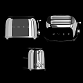 Modern Kitchenware Display On Shelves Including Glassware Bottles Plates Grinder Kettle And Toaster