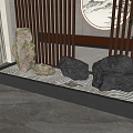 Stone rockery ornaments combination 3d model