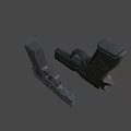 Modern Black Tactical Pistols With Metallic Texture Ergonomic Grip And A STRIKE Design