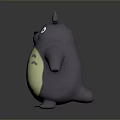 Cute Cartoon Totoro Character With Gray Body Yellow Belly And Big Eyes