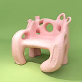 Pink Animal Shaped Children's Single Chair With Fun Round Holes Design
