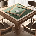 Modern Mahjong Table and Chair Mahjong Table and Chair Combination 3d model