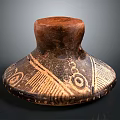 Ancient Clay Pottery Sculpture With Intricate Carved Patterns And Textured Surface