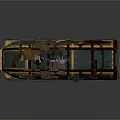 Vintage Train Model with Wooden Brown and Green Exterior Detailed Design on Wheels and Top