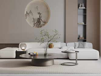 Modern three-seat sofa 3d model