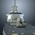Modern Warship Exterior With Gray And Orange Hull And Number 101 On Deck