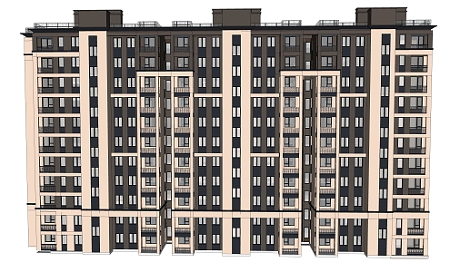 modern residential building residential high-rise building 3d model