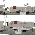 Modern sofa coffee table combination 3d model