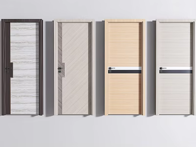 Various Modern Swing Door Designs With Different Wood Textures And Colors 3d model