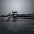 Futuristic Black Weapon 3D Render With Scope Long Barrel And Tactical Design 3d model