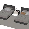 Modern single bedside table 3d model