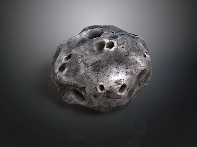 Gray Meteorite 3D Model With Craters And Rough Surface Texture 3d model