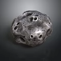 Gray Meteorite 3D Model With Craters And Rough Surface Texture