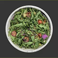 Fresh Healthy Salad Bowl With Leafy Greens Tomatoes And Purple Cabbage