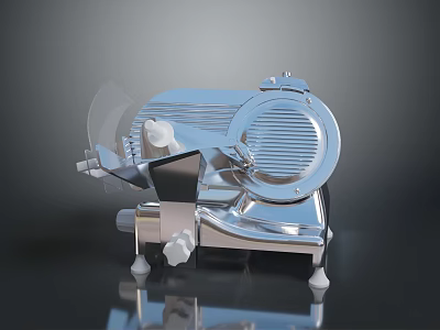 Animal Meat Slicing Machine With Stainless Steel Blade And Safety Cover 3d model