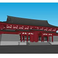 Chinese-style ancient public buildings 3d model