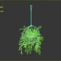 Lush Green Hanging Plant In Wicker Basket With Wooden Hanger And Trailing Leaves