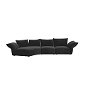 Black L Shaped Sectional Sofa With Modern Design And Comfortable Upholstered Cushions 3d model