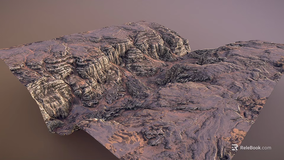 Garden Landscape Design Featuring Rugged Rock Terrain With Layered Texture And Natural Depth 3d model 