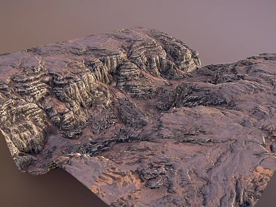 Garden Landscape Design Featuring Rugged Rock Terrain With Layered Texture And Natural Depth 3d model