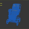 Vintage Wheelchair With Canvas Seat Wooden Armrests Metal Frame And Four Wheels