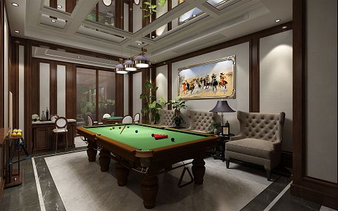 Classical Billiards Room American Billiards Room 3d model